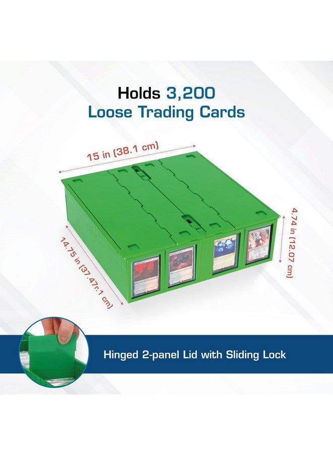 BCW Collectible Card Bin - Green | Holds 3200 Cards | Includes 4 Dividers | Storage for Pokémon, MTG & Sports Cards - Image 3