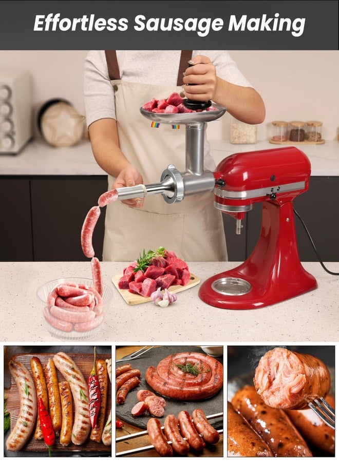 Rafbar Sausage Stuffer Kit for Kitchenaid KSMMGA Meat Grinder Attachment, Sausage Attachment for Kitchenaid, 3 Stainless Steel Stuffing Tubes Plus 1 Retainer - Image 2