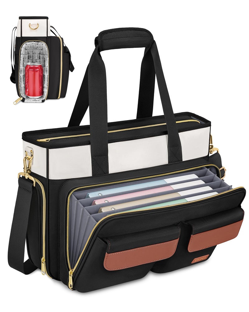 Ytonet Teacher Bag for Women, 15.6 Inch Laptop Tote Bag with Laptop Protective & Accordion File Pockets, Work Bags for Women Nurse Bags Teacher Gift Briefcase for Office, Business, College, Nursing - Image 1