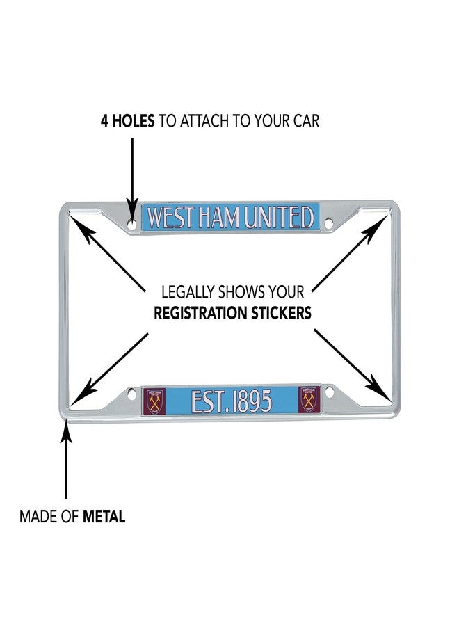 Desert Cactus West Ham United Car Accessories Hammers Football Soccer Metal License Plate Frame and Tag Holder for Front or Rear of Car (Style 1) - Image 5
