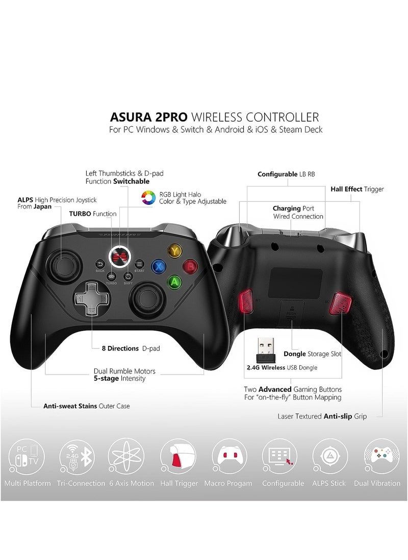 Generic - Gamepad Multimode BEITONGAsura2Pro Wireless Game Controller Switch Controller PC Gaming Controller, Compatible with Switch/Switch Lite/OLED/Windows/Steam Deck/Android & iOS,6 Axis Motion Control - Image 1