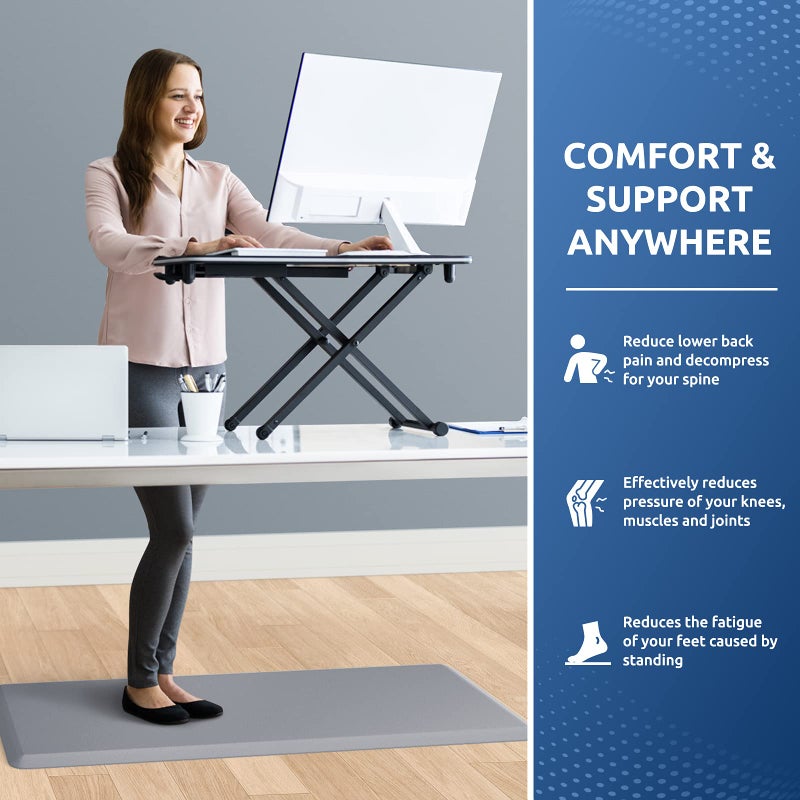KitchenClouds Kitchen Mat Cushioned Anti Fatigue Kitchen Rug 17.3"x39" Water Resistant Non Slip Kitchen Rugs and Mats Standing Desk Mat Comfort Floor Mats for Kitchen House Sink Office (Grey) - Image 4