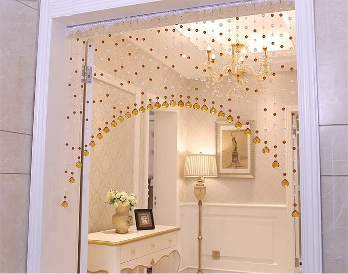 LIGHT WAVE lw Crystal 30 String Acrylic Crystal Beads Curtain with 30 mm Glass Drops Arch Shape (30 String Suitable for 4 to 5feet)
