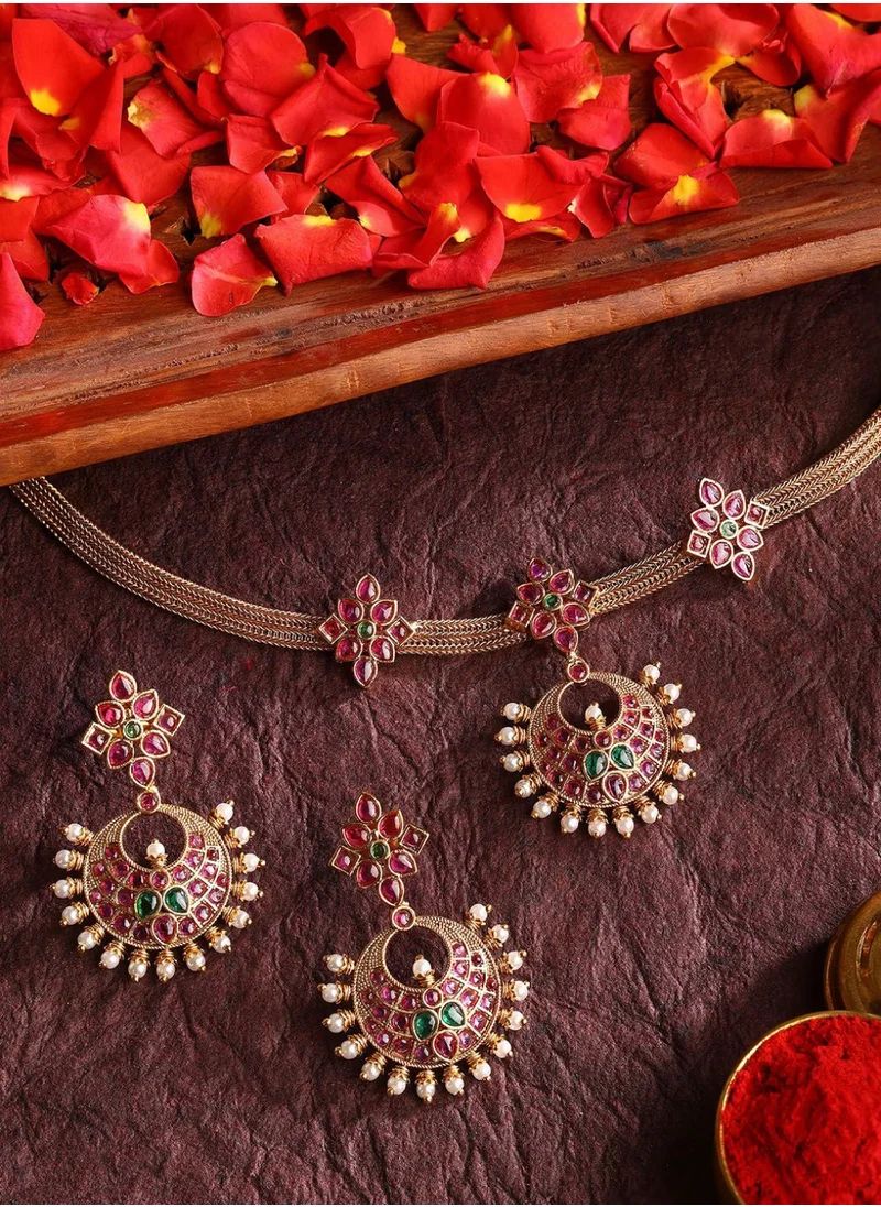 برياسي Stones-Studded Jewellery Set