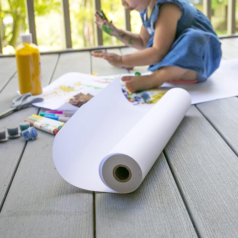 Creative Paper Co Made in USA White Kraft Paper Wide Jumbo Roll 30" x 1200" (100ft) Ideal for Gift Wrapping, Art &Craft, Postal, Packing Shipping, Floor Protection, Dunnage, Table Runner, 100% Recyclable Material - Image 2