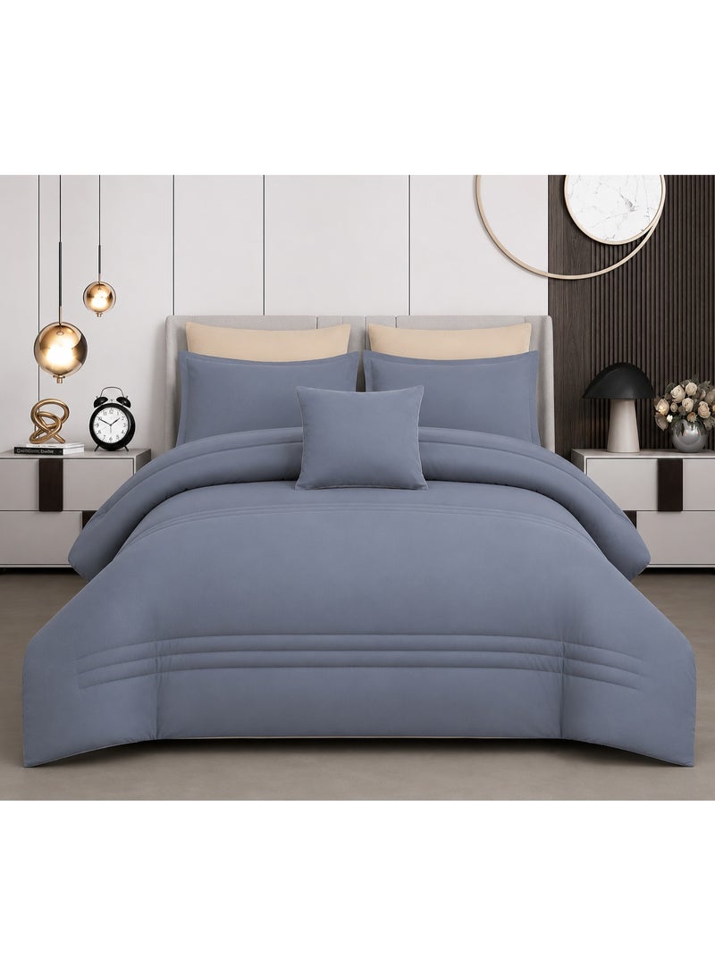 Luxury 8-Piece Comforter Set – King Size, Microfiber Fabric, – Fits 200x200 cm size bed, soft 100 GSM filling - Image 1