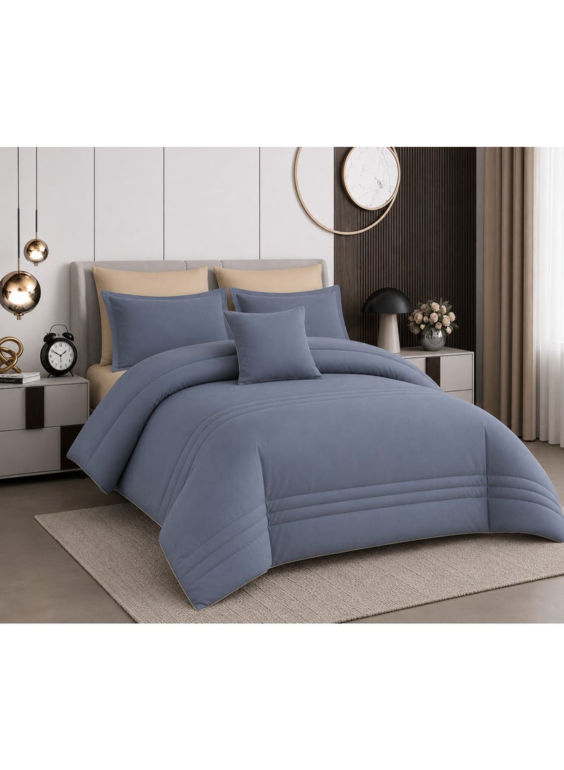 Luxury 8-Piece Comforter Set – King Size, Microfiber Fabric, – Fits 200x200 cm size bed, soft 100 GSM filling - Image 5