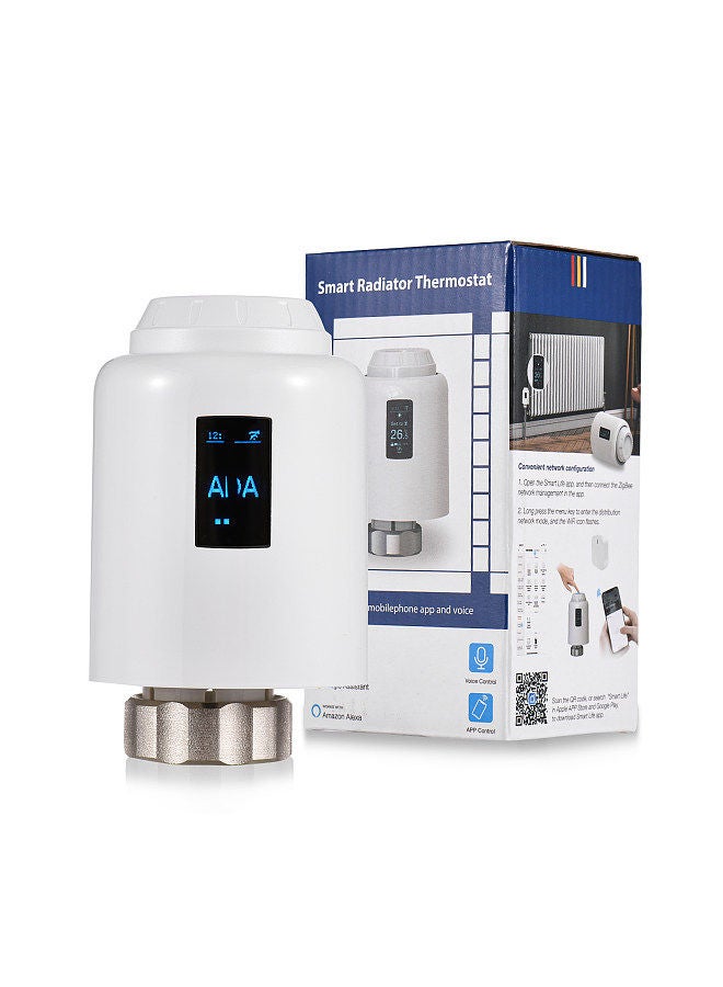 Generic Thermostatic Radiator Valve Programmable Smart Radiator Thermostat APP Control Voice Control with OLED Screen Compatible with Alexa Google Assistant Window Opened Detection Anti Freezing  - Image 1