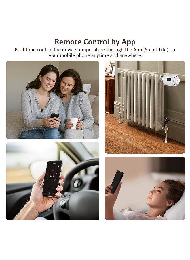 Generic Thermostatic Radiator Valve Programmable Smart Radiator Thermostat APP Control Voice Control with OLED Screen Compatible with Alexa Google Assistant Window Opened Detection Anti Freezing  - Image 4