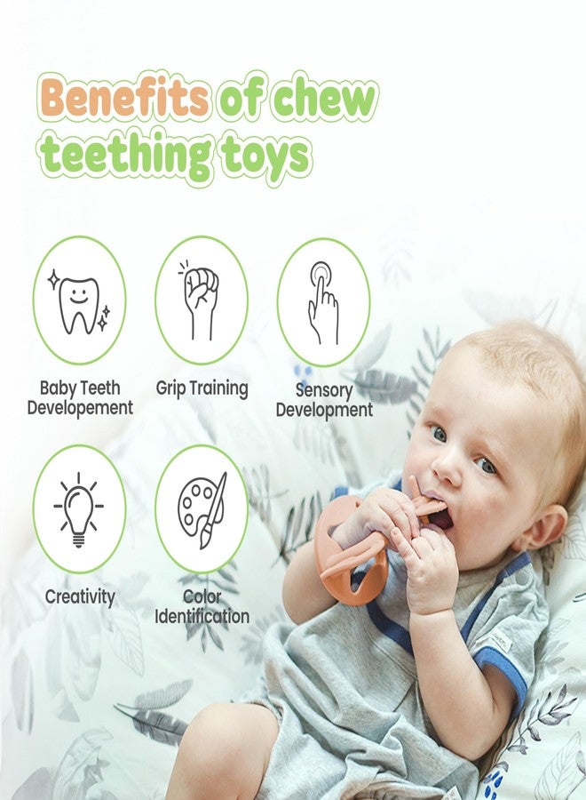 MOYUUM Wrist Teether Gift Set 100% Silicone, Wearable Type Baby Chew Toy Baby Gift for Newborn, Roly Poly Toy, Silicone Teething Toys for Infant and Toddler, Bracelet Type (Bird Orange, Pony Yellow) - Image 4