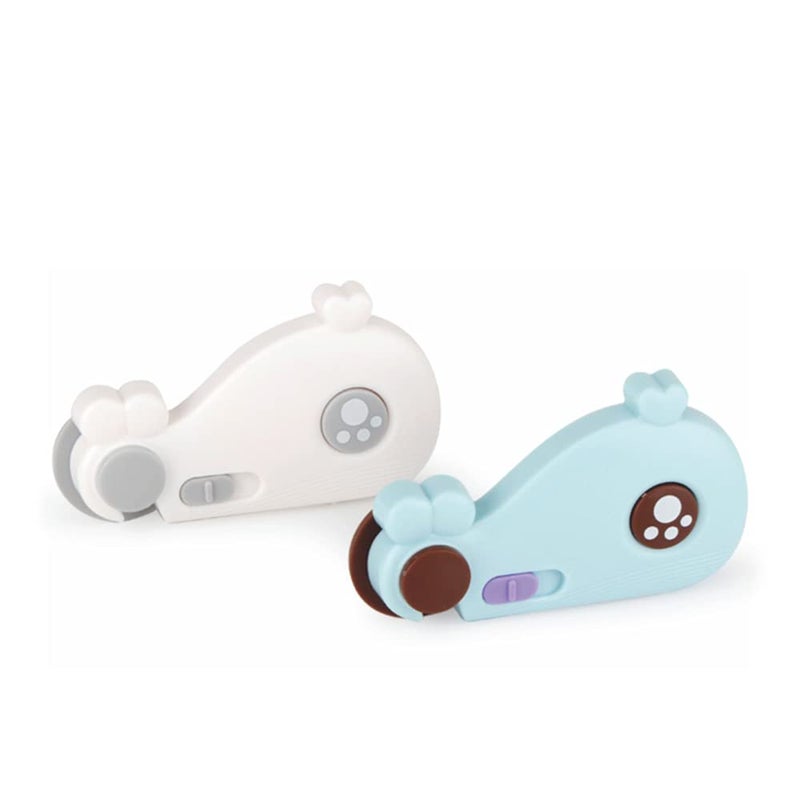 KPNG Cute Whale Child Safety Drawer Lock Cabinet Locks Baby Proofing Latches, Baby Proofing Cabinet Latch for Drawer (Color White & Blue) (2 Piece) - Image 4