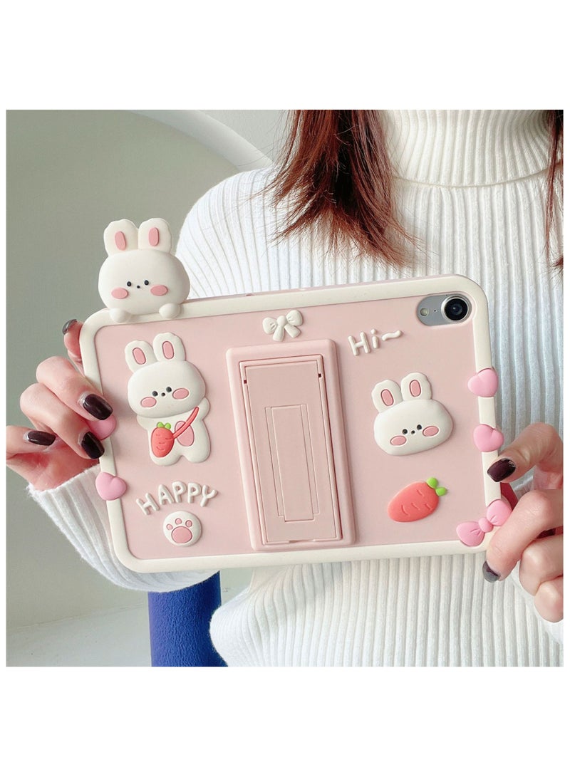 Digipace Kids Case for iPad Air 11 Inch 2025, Portable Handle Stand, Kids Friendly Soft Silicone Adjustable Stand Shockproof Cover for  iPad Air 11 Inch 2025 (Pink) - Image 1