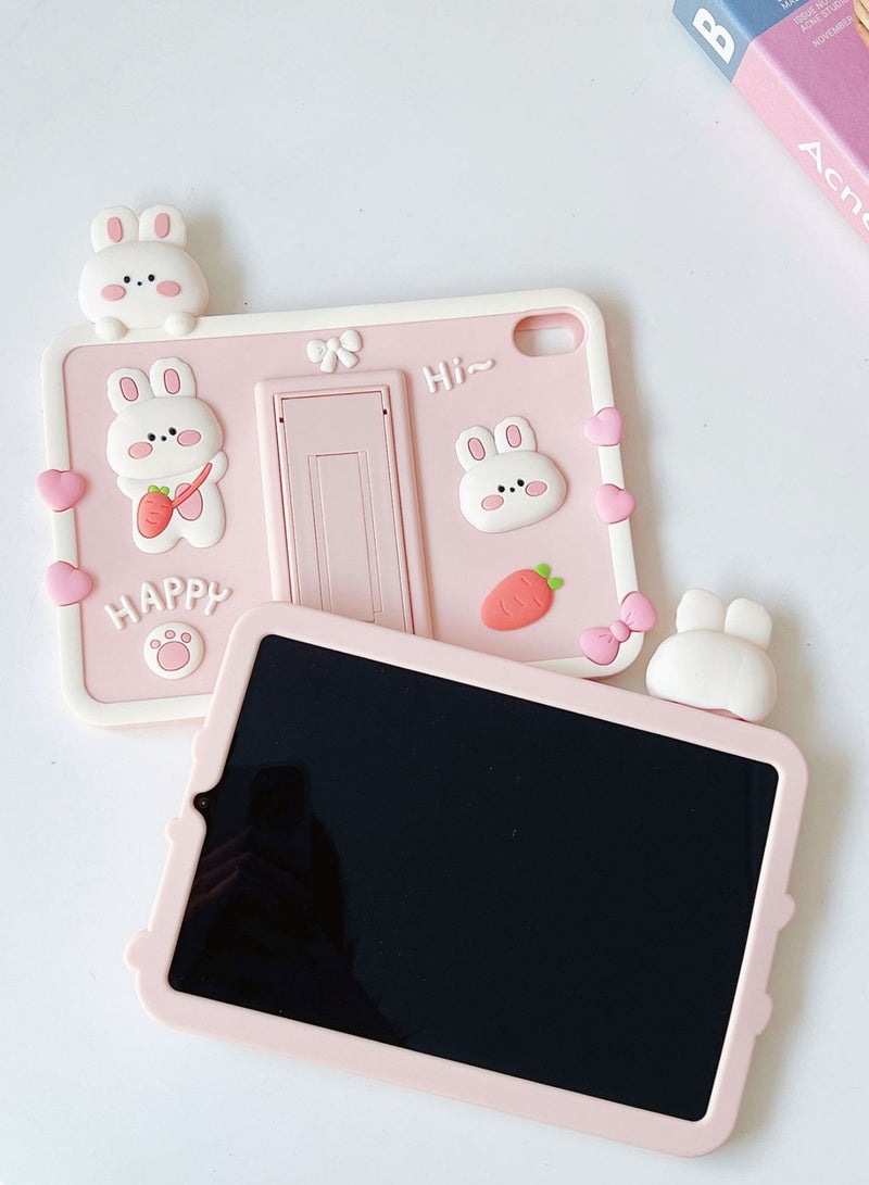 Digipace Kids Case for iPad Air 11 Inch 2025, Portable Handle Stand, Kids Friendly Soft Silicone Adjustable Stand Shockproof Cover for  iPad Air 11 Inch 2025 (Pink) - Image 2