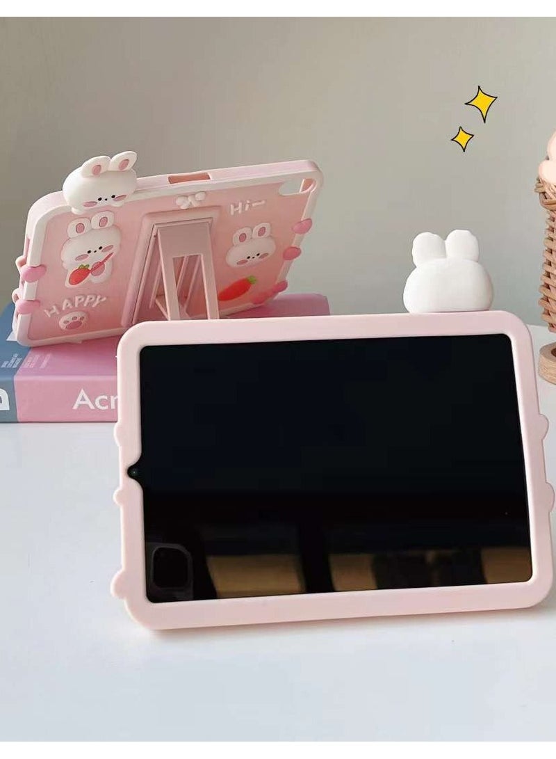 Digipace Kids Case for iPad Air 11 Inch 2025, Portable Handle Stand, Kids Friendly Soft Silicone Adjustable Stand Shockproof Cover for  iPad Air 11 Inch 2025 (Pink) - Image 4