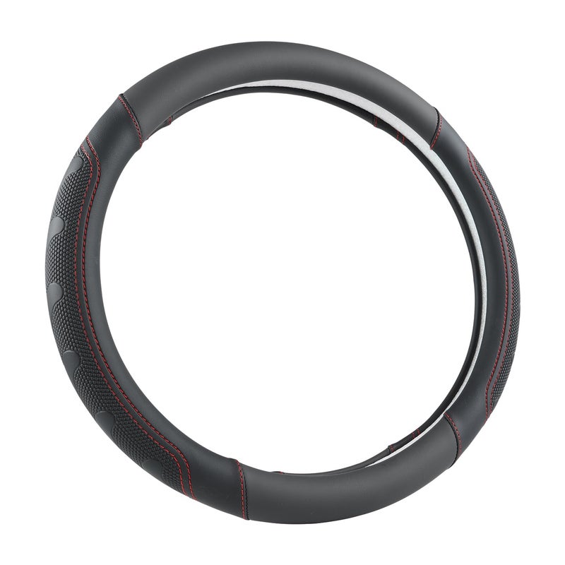 GIANT PANDA Car Steering Wheel Cover for Toyota RAV4,Camry,Highlander,Corolla,Prius,Tacoma,Standard Size - Black+Red Line - Image 4