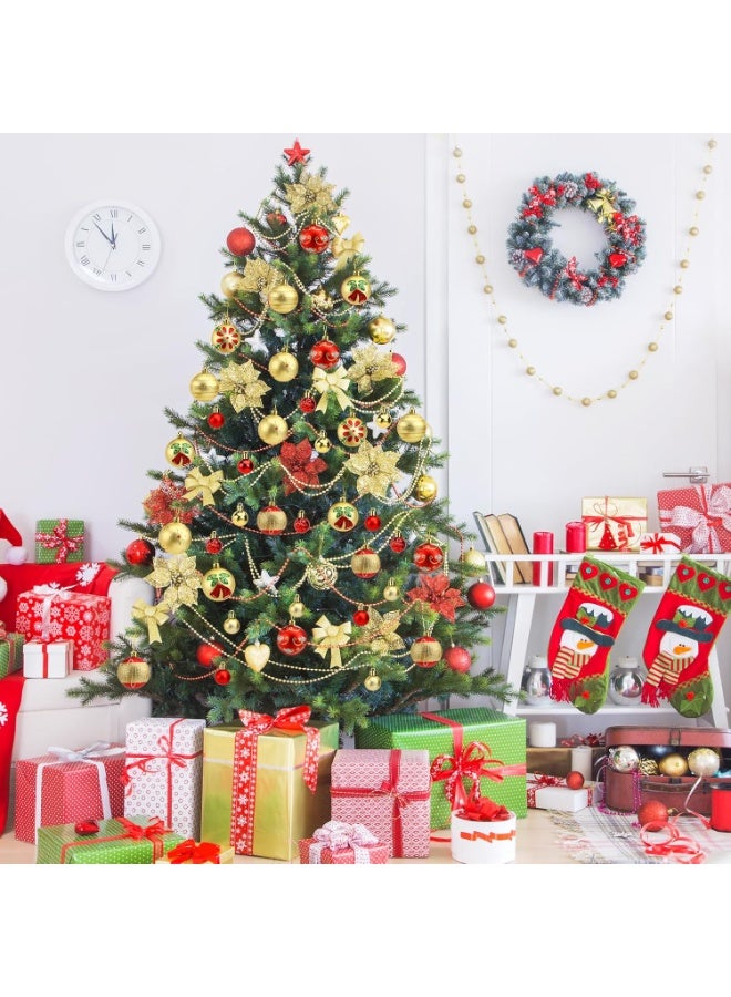 AIWANTO 40Pcs Red & Gold Christmas Ornaments Set – Shatterproof Balls, Reindeers & Baubles for Christmas Tree, Glitter & Matte Finish, Holiday Party Home Decorations - Image 4