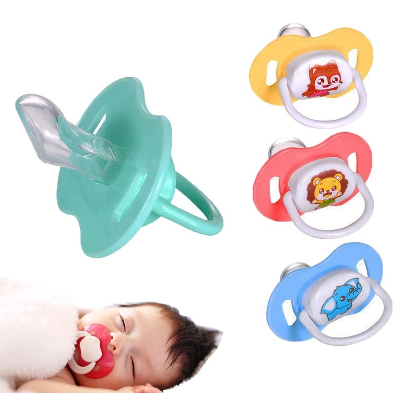 CUTEABLY Baby Pacifier 0-6 Months, BPA-Free Silicone, Animal Design, 6-12 Month Pack of 3, Multicolour - Image 1