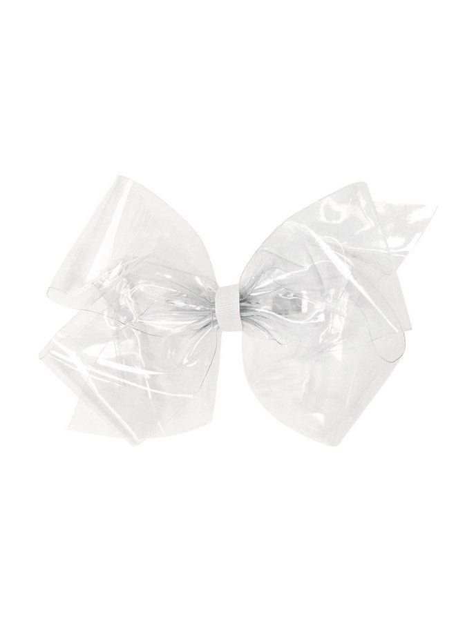 Wee Ones Girls' WeeSplash Vibrant Colored Vinyl Swim Hair Bow on a WeeStay Clip, King, Clear - Image 1