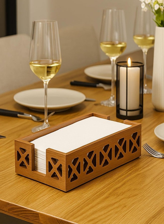 Renawe Acacia Wood Paper Towel Holder for Bathroom Counter Decor Trays Table Napkin holder Farmhouse Guest Towel Holder Disposable Hand Towels Tray Bathroom Wooden Kitchen Napkin Holder - Image 2