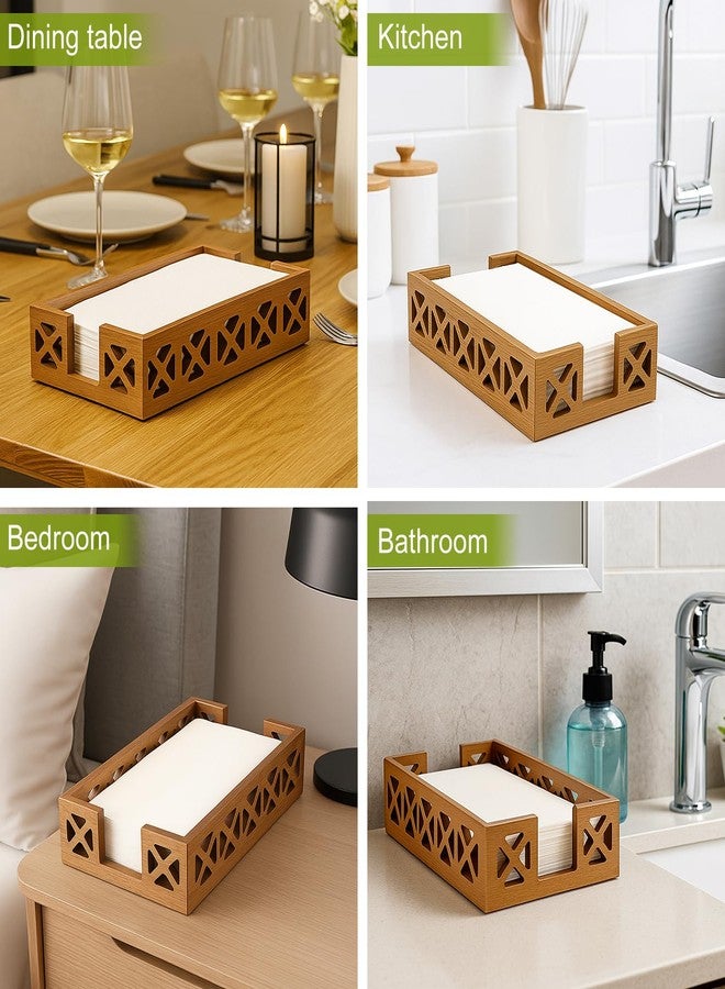 Renawe Acacia Wood Paper Towel Holder for Bathroom Counter Decor Trays Table Napkin holder Farmhouse Guest Towel Holder Disposable Hand Towels Tray Bathroom Wooden Kitchen Napkin Holder - Image 5