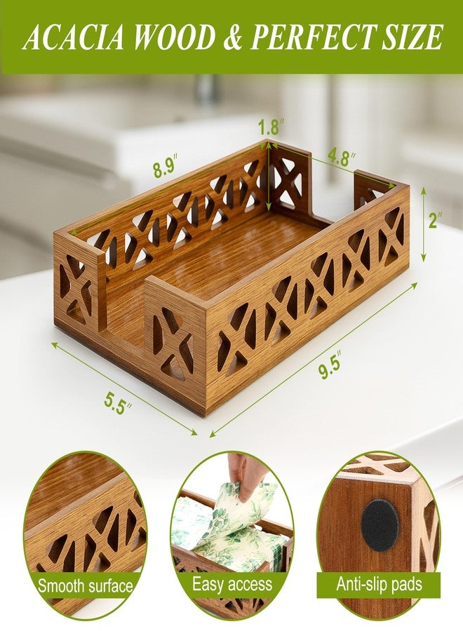 Renawe Acacia Wood Paper Towel Holder for Bathroom Counter Decor Trays Table Napkin holder Farmhouse Guest Towel Holder Disposable Hand Towels Tray Bathroom Wooden Kitchen Napkin Holder - Image 4