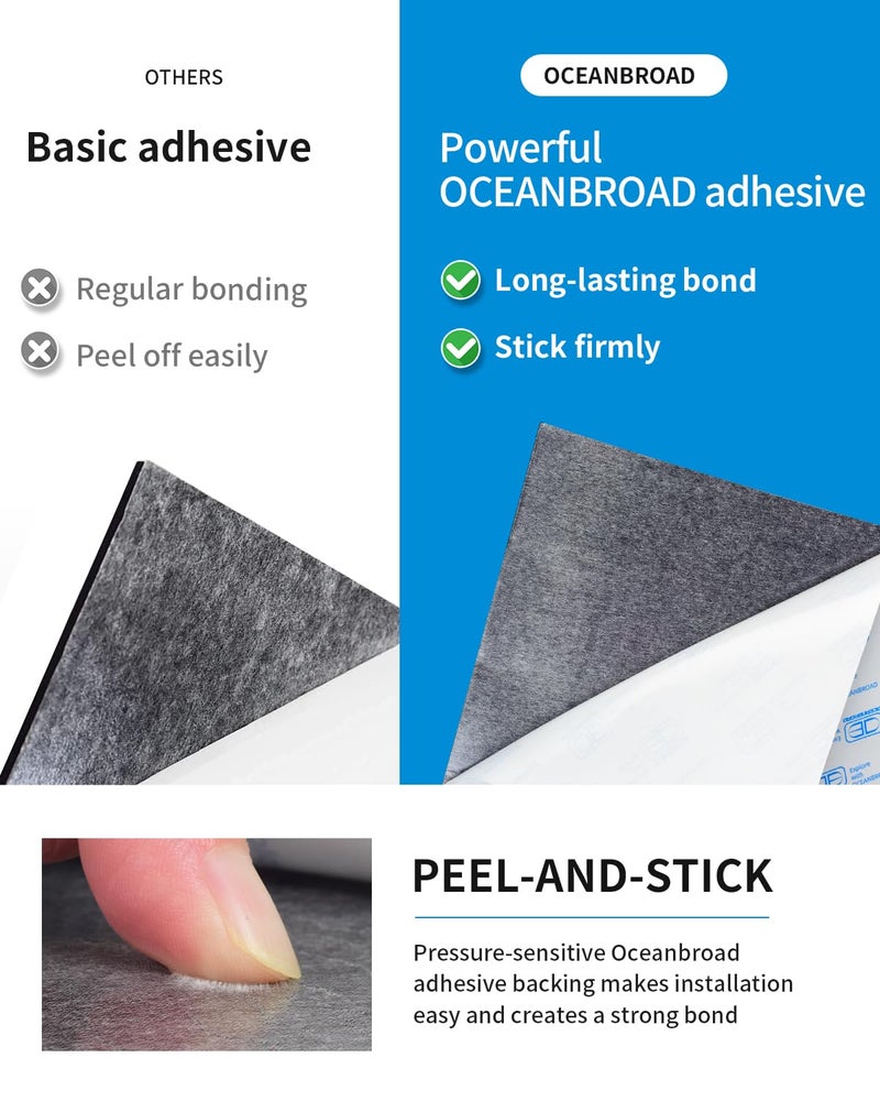 OCEANBROAD Boat Flooring 48''x16'' Self-Adhesive Strip Cut Grooves EVA Foam Sheet Non-Slip Traction Pad for Boats Decking Surfboard SUP Paddleboard Kayak, Dark Gray - Image 2