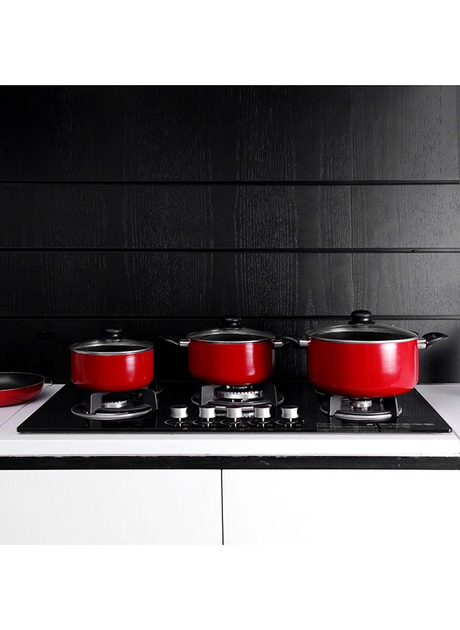 DELCASA - Nonstick Cookware Set 9pcs Aluminum Cookware-Induction Base-Scratch Resistor DC1995 24x11cm Casserole with Lid, 20x9cm Casserole with Lid, 24x5cm Fry pan, 18x8.5cm Saucepan with Lid, 2pcs Nylon Tool - Image 1