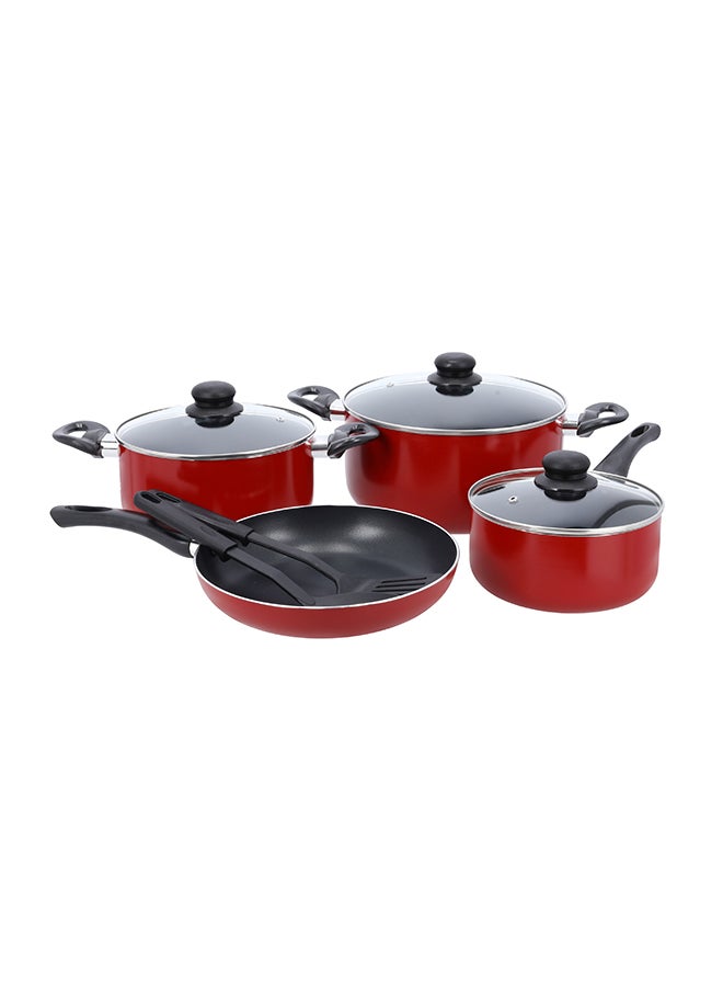 DELCASA - Nonstick Cookware Set 9pcs Aluminum Cookware-Induction Base-Scratch Resistor DC1995 24x11cm Casserole with Lid, 20x9cm Casserole with Lid, 24x5cm Fry pan, 18x8.5cm Saucepan with Lid, 2pcs Nylon Tool - Image 1