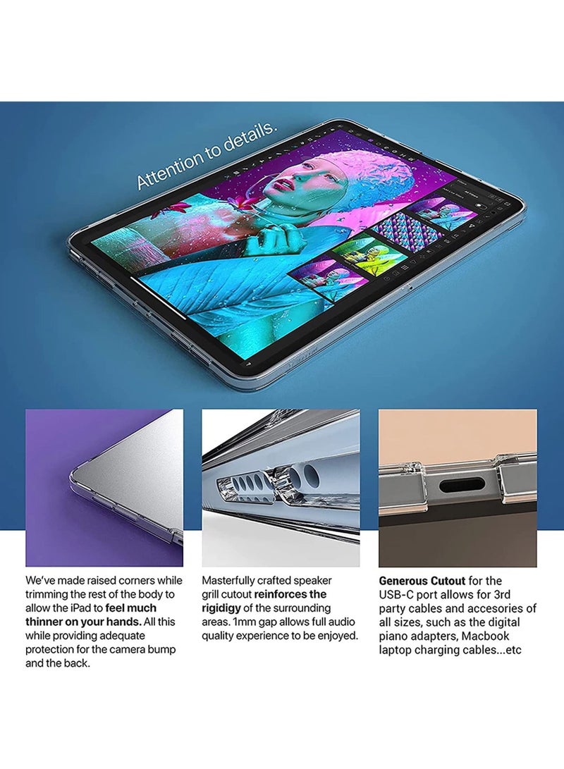 روك بو متوافق مع آي باد برو 11 بوصة الهاتف المحمول حالة 2022 / 2021 / 202 / 2018 حالة شفافة تبو لينة المضادة للاصطدام تنطبق على باد برو 11 بوصة الجيل الرابع 2022 / 2021 الجيل الثالث شفافة حامل - Image 5