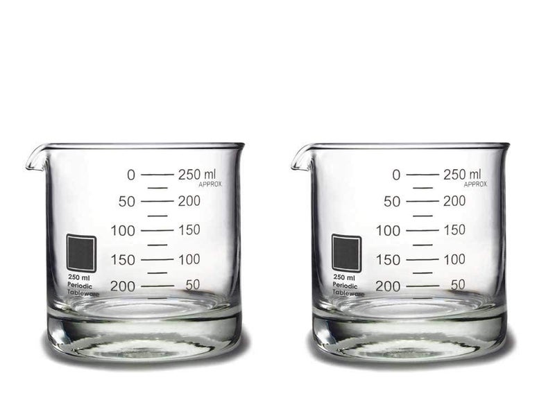 Periodic Tableware Laboratory Beaker Rocks Glasses Set of 2