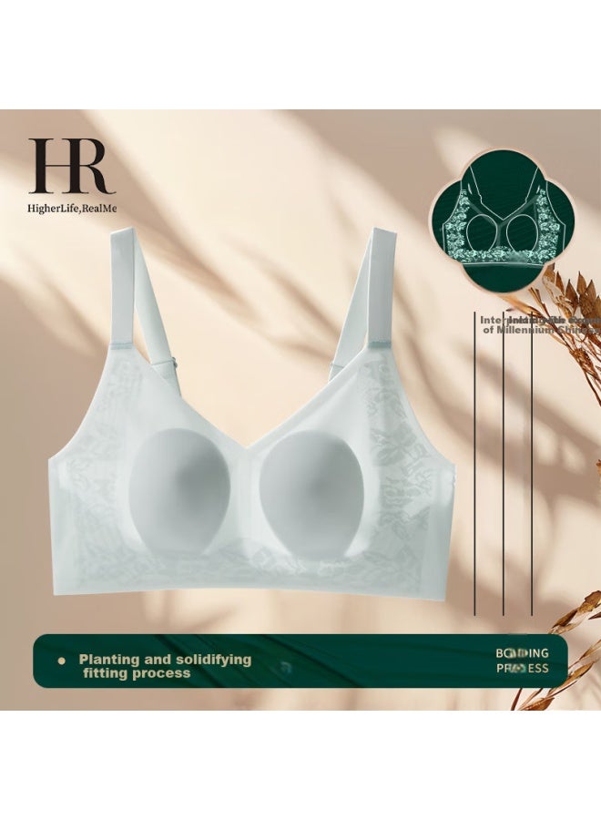 Hr Women's Rabbit Ear Cup Bra For Large Lace Brassiere, Milk White Color, 2XL - Image 4