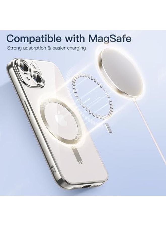 جي تيك جراب شفاف ناعم لهاتف iPhone 13 مقاس 6.1 بوصة حماية كاملة لعدسة الكاميرا متوافقة مع شحن Magsafe اللاسلكي، غطاء هاتف TPU مطلي بالكهرباء مقاوم للصدمات Starlight - Image 5