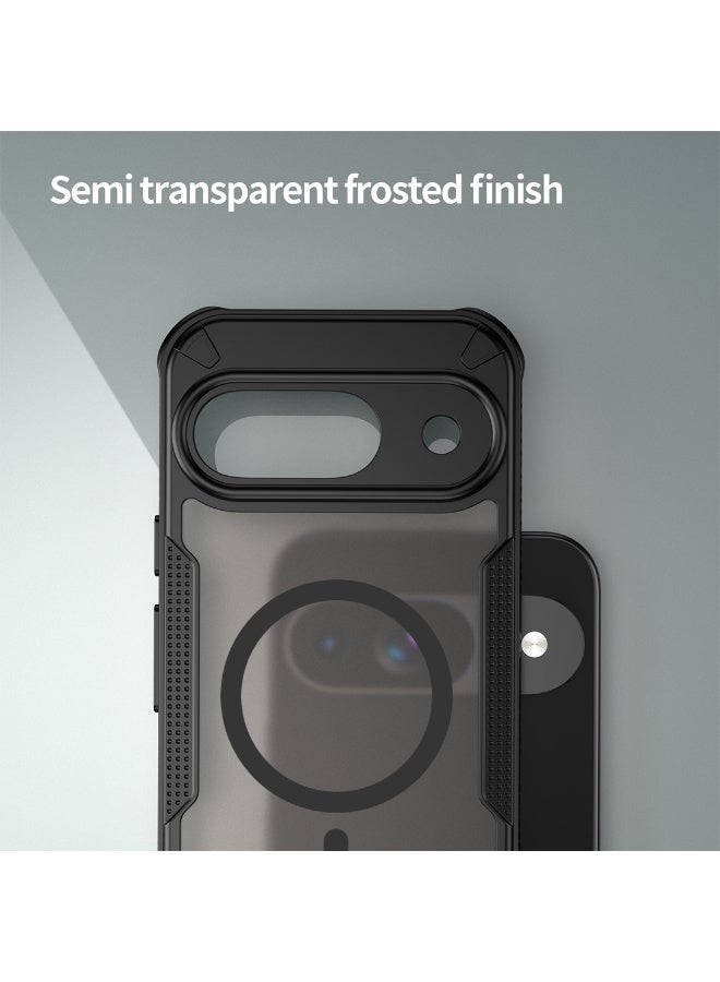 غطاء حمايه لهاتف جوجل بيكسل 9 جراب ارمور مغناطيسي ياتي بحواف مرتفعة حول الشاشة وعدسة الكاميرا تساعد على منع الخدوش - اسود - Image 2