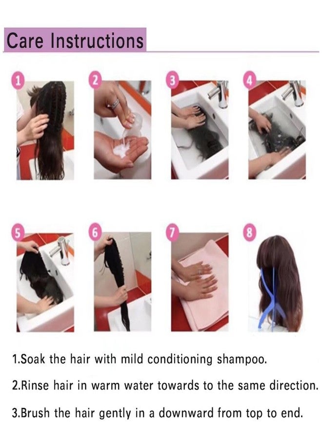 iLUU Wig and Hat Baseball Cap With Black Brown Hair Extensions Synthetic Hairpiece With Attached Black Cap Hat With 24inch Long Straight Smooth Natural Black Hair Extensions For Women Girl - Image 5