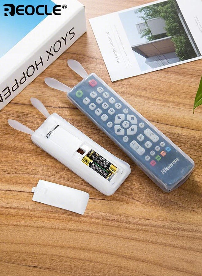 ريوكل مجموعة من 4 أغطية شفافة للتحكم عن بعد لأجهزة التلفزيون والمكيفات، مقاومة للغبار، مزودة بأكمام واقية، تصميم لطيف بأذني أرنب، لا تحتاج إلى كهرباء، خفيفة الوزن، غير قابلة للانزلاق، سهلة الإمساك - Image 5