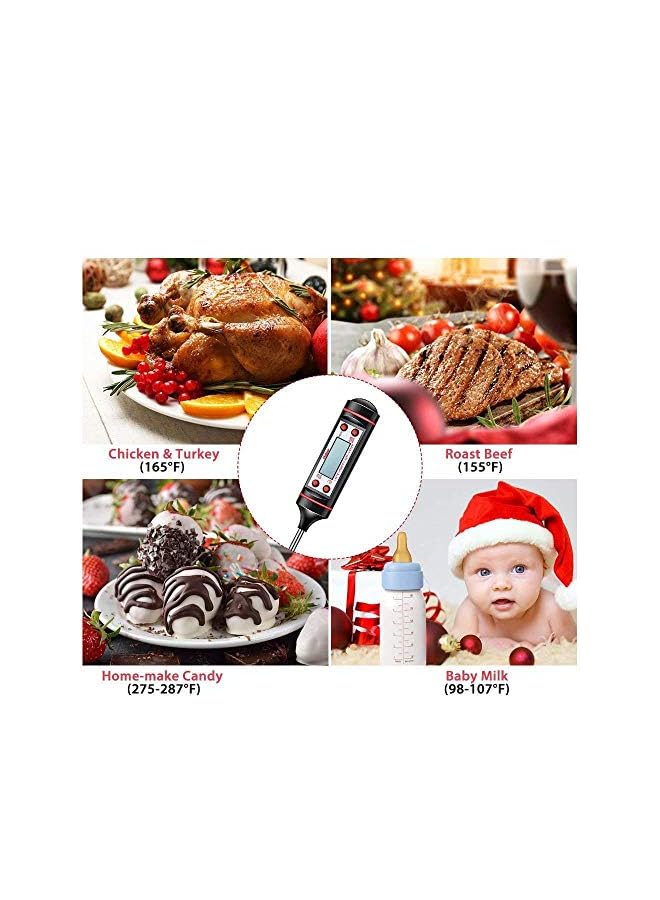 بروماس ميزان حرارة اللحوم مع قراءة فورية، شاشة LCD، وظيفة التثبيت - Image 4