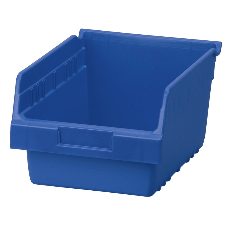 Akro-Mils 30080 Plastic Nesting ShelfMax Storage Bin Box, (12-Inch x 8-Inch x 6-Inch), Blue, (8-Pack) - Image 1