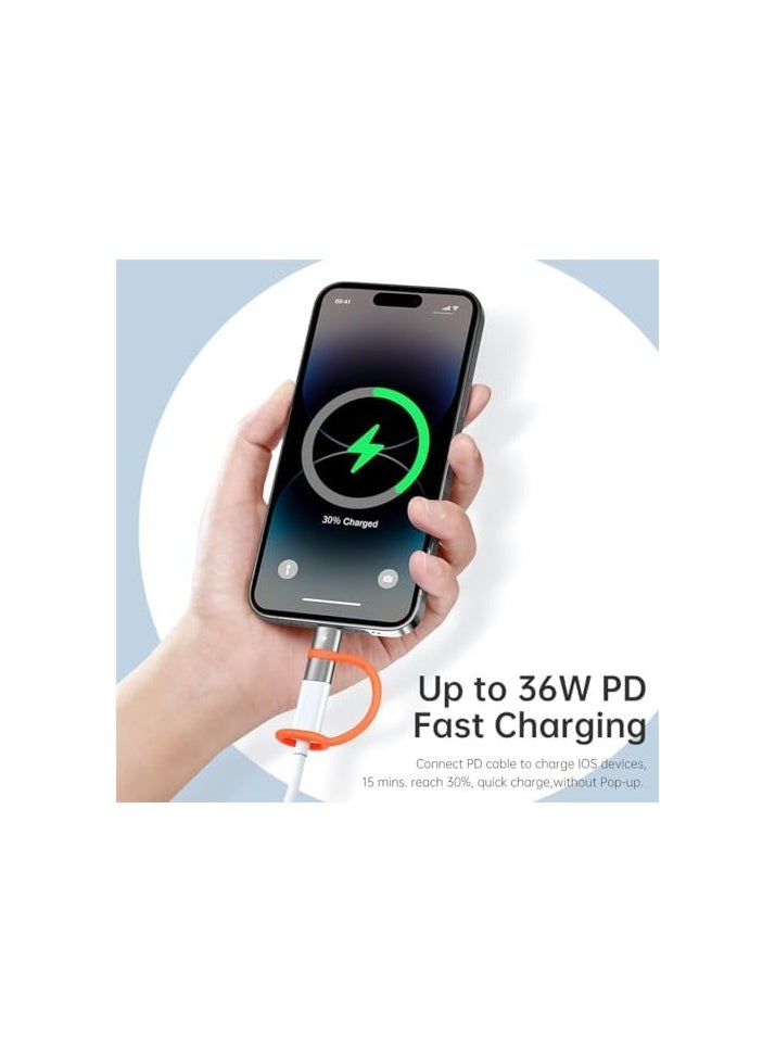 erorex - USB C to Ligtning Adapter with Anti-Lost Loop, 36W Type C to Lightn-ing Adapter PD Fast Charging, Support Data Transmission, Not Support Audio, Suit for iPhone 14 13 12 11 XS, iPad, MacBook - Image 1
