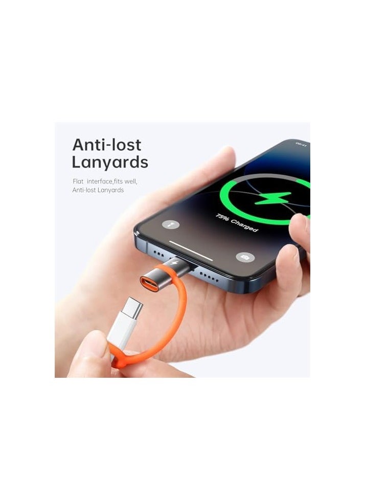 erorex - USB C to Ligtning Adapter with Anti-Lost Loop, 36W Type C to Lightn-ing Adapter PD Fast Charging, Support Data Transmission, Not Support Audio, Suit for iPhone 14 13 12 11 XS, iPad, MacBook - Image 1
