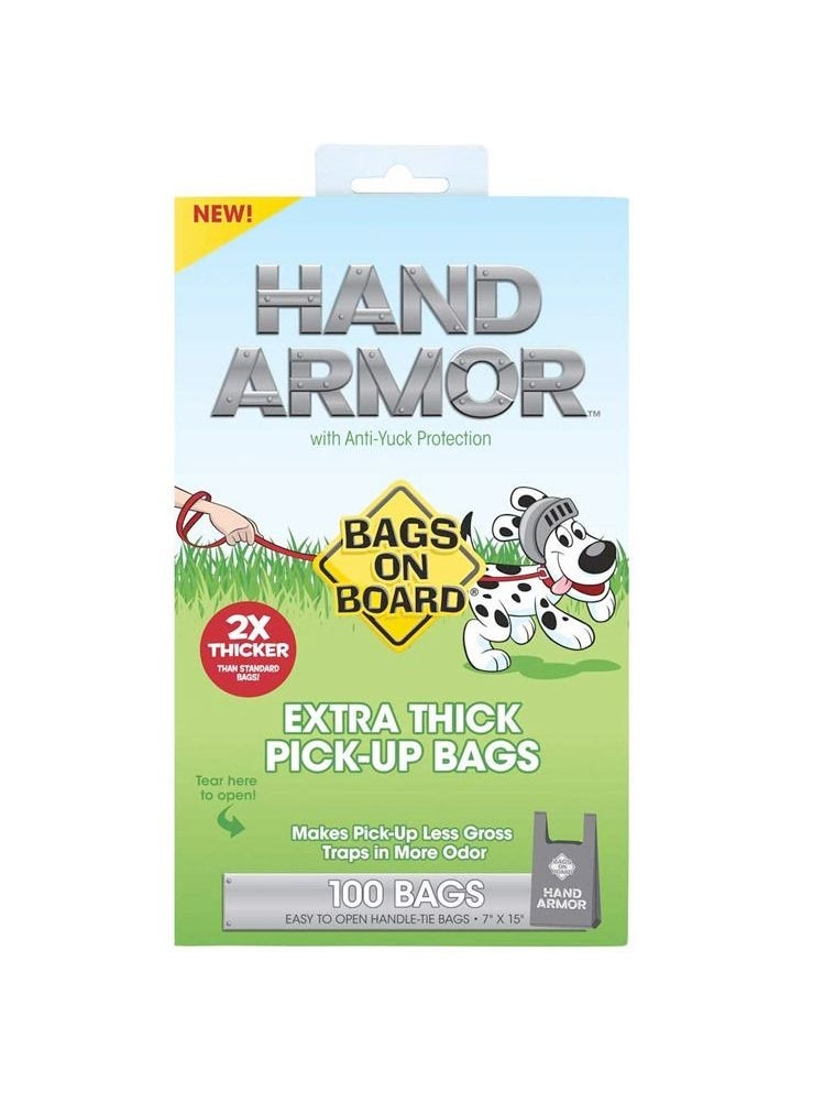 BAGS ON BOARD Hand Armor with Extra Thick Pick Up Bags (100bags) Multicolor  - Image 1