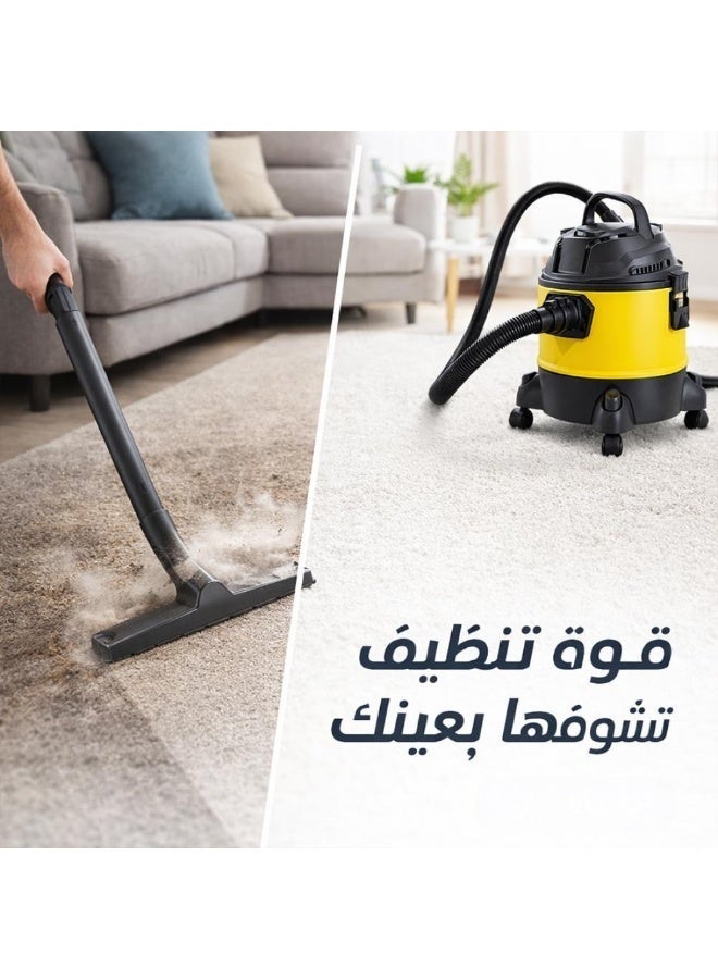 دينكس مكنسة كهربائية DX2910 للتنظيف الجاف والرطب – قدرة 1400 واط، سعة 20 لترًا - Image 3