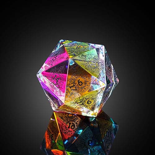 UDIXI 30mm Prism Glass D20 Dice Large Polyhedral RPG 20 Sided DND Dice for Role Playing Games Tabletop GamesDD - Image 1
