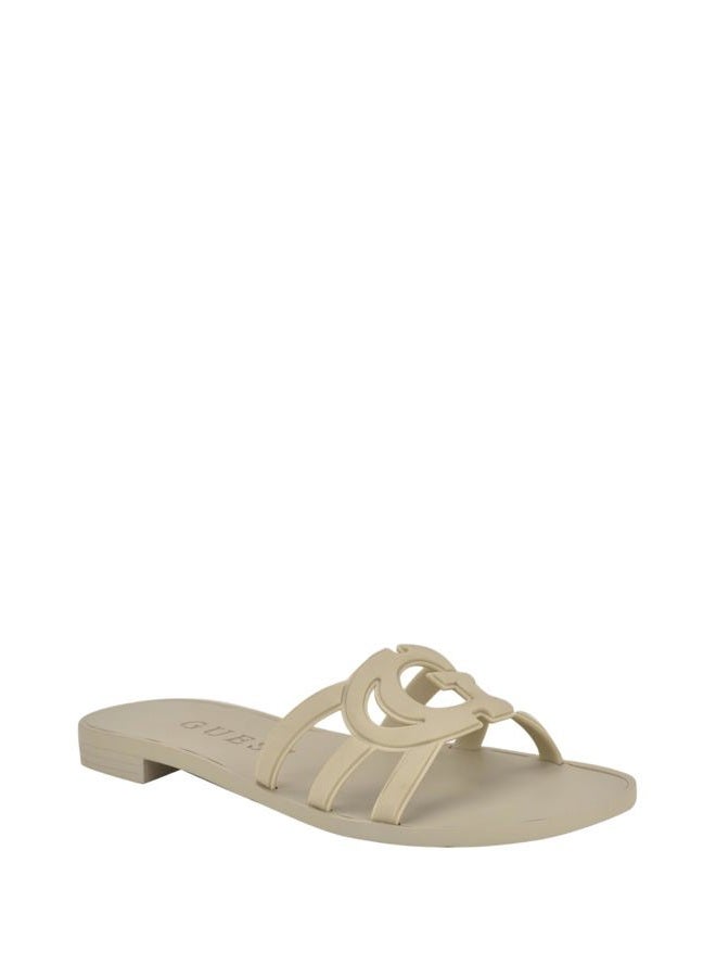 GUESS صندل إليهو المسطح للنساء، عاجي 150، 36.5 EU - Image 1