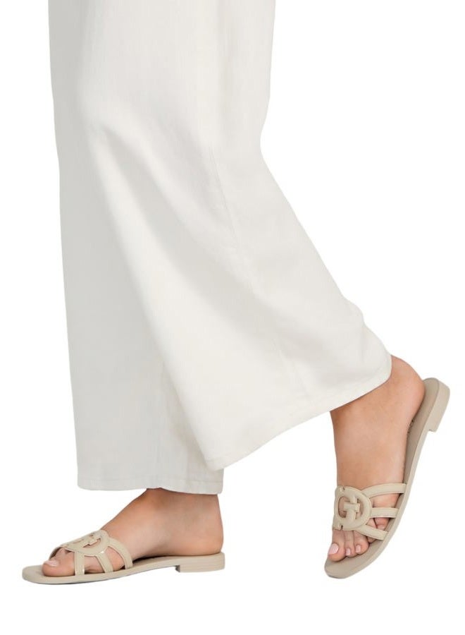 GUESS صندل إليهو المسطح للنساء، عاجي 150، 36.5 EU - Image 2