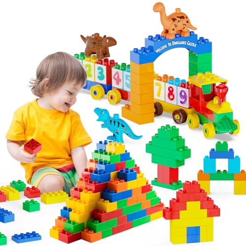 Anpcso Building Blocks for Toddlers 25 Including Dinosaurs Cars 116piece Large Classic Building Bricks Set Educational Toys for Children Boys Girls All Ages Compatible with All Major Brands - Image 1