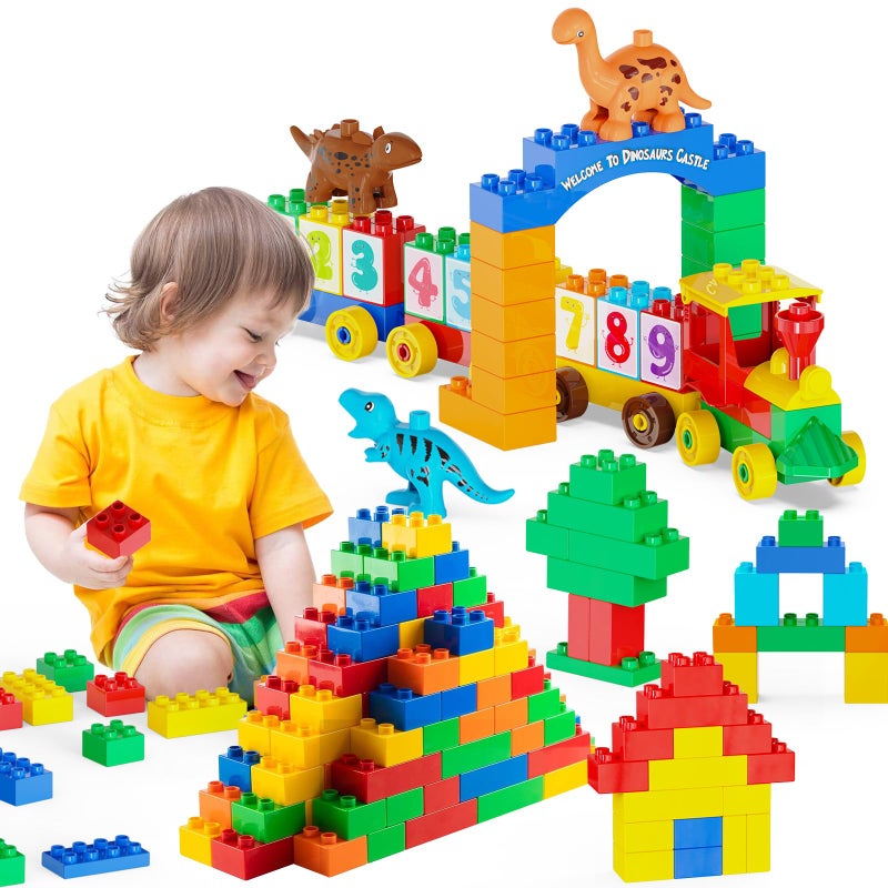 Anpcso Building Blocks for Toddlers 25 Including Dinosaurs Cars 116piece Large Classic Building Bricks Set Educational Toys for Children Boys Girls All Ages Compatible with All Major Brands - Image 2