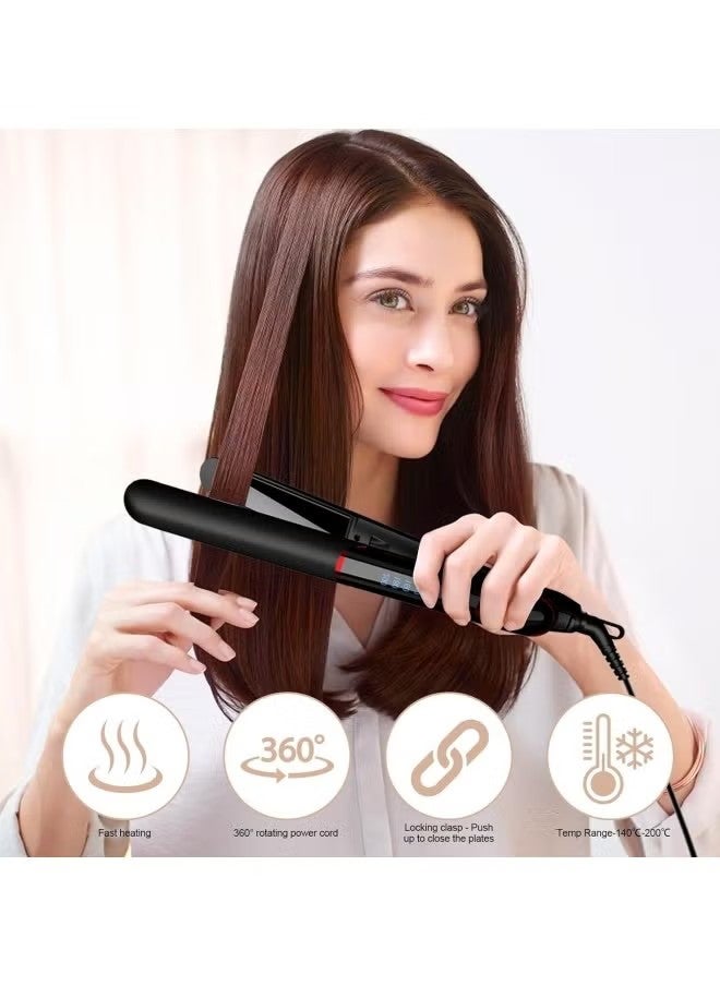 ETG Ceramic Hair Straightener, 2 in 1 Hair Straighteners and Curlers with Ceramic Coating for Smooth Glide, 15 Second Heat up, Up to 200°c, Lasting Results for Curl/Wave/Straighten Hair 40W - Image 3