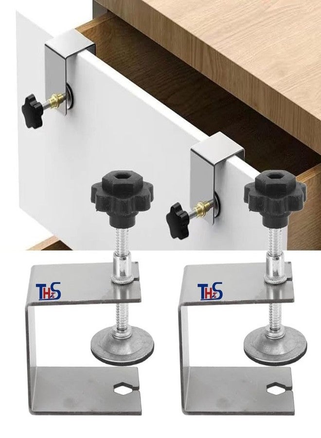 THS 2pcs Cabinet Drawer Front Installation Clamps, Heavy Duty Cabinet Installation Tools, C Clamp Universal Jig Cabinet Tool, Front Drawer Woodworking Clamps for Easy, Fast - Image 3