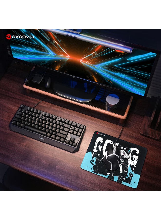 Exco Night Owl Girl Mouse Pad, Small Size With Locking Edge, Laptop Office Gaming Computer Small Pad, Fine Surface Cartoon Anime Cloth Pad, Desk Mat, Home Use, Portable, Convenient 0287 - Image 2