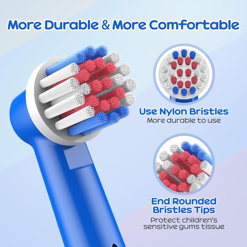 REDTRON 4 Pack Kids Toothbrush Heads for Oral B, Deep and Precise Cleaning Toothbrush Heads, Multi-Colourful Electric Brush Replacement Heads for Children - Image 2